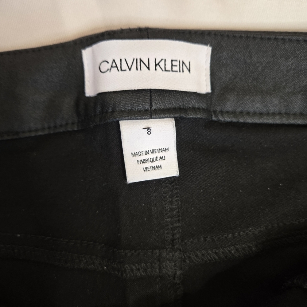 Calvin Klein Women’s Moto Skinny Pants Size 8 – Black Stretch Fit - Picture 4 of 6